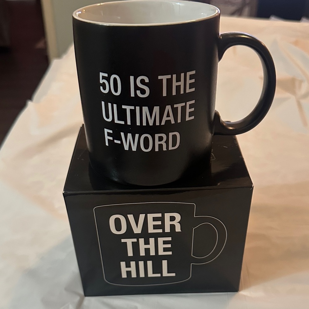 Over the Hill Black Milestone Mug 50